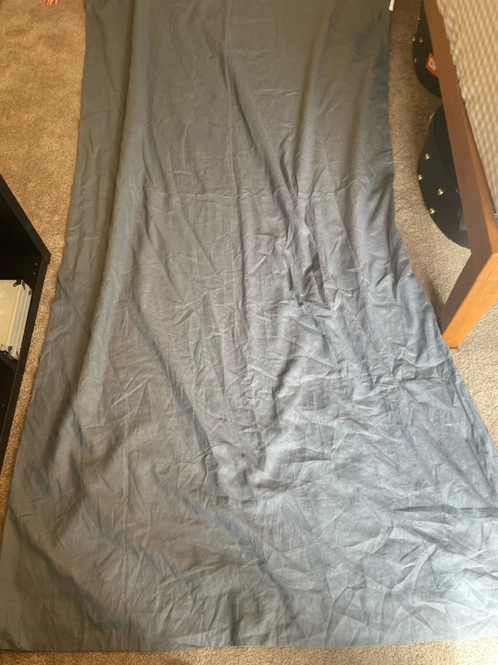 Quince European Linen Room Darkening Curtain in Chambray 48x96